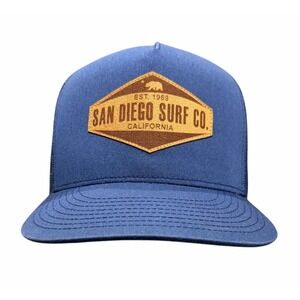 San Diego Surf Co Trucker Hat Blue Snapback Yupoong Classics Mesh Back Cap